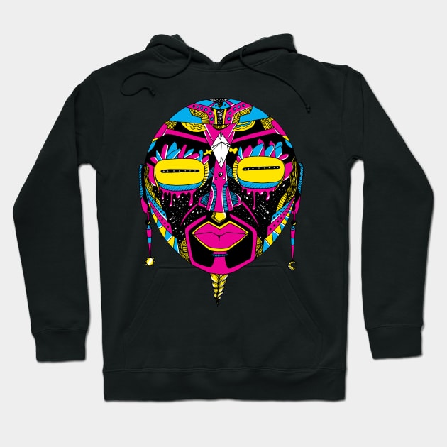 CMYK African Mask 2 Hoodie by kenallouis